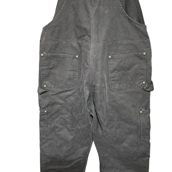 Carhartt Duck Quilt-Lined Zip-to-Thigh Bib Overalls (Style R41-BLK) 2019 40 X 30 - Picture 7 of 10